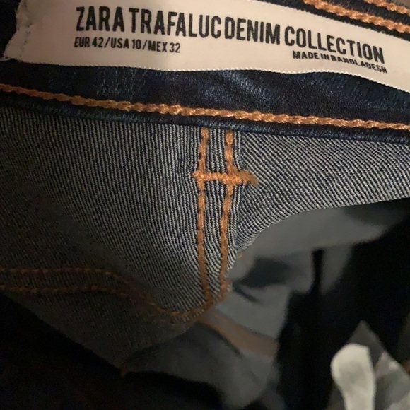 Zara High Rise Side Stripe Skinny Jeans Dark Wash size 10 - Picture 5 of 15